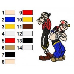 Popeye and Olive Oyl 07 Embroidery Design1